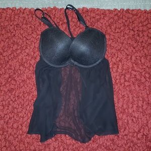 NWOT Lingerie bra top with sheer bottom